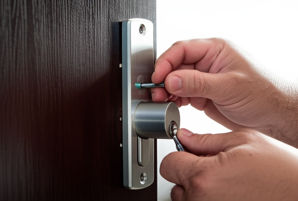 Cerrajero profesional trabajando